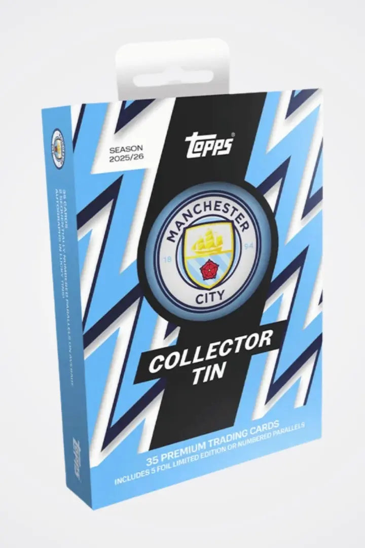 Topps Manchester City Puszka Kolekcjonerska 2025/26 – Sky Blue Supremacy Skarbiec Kart