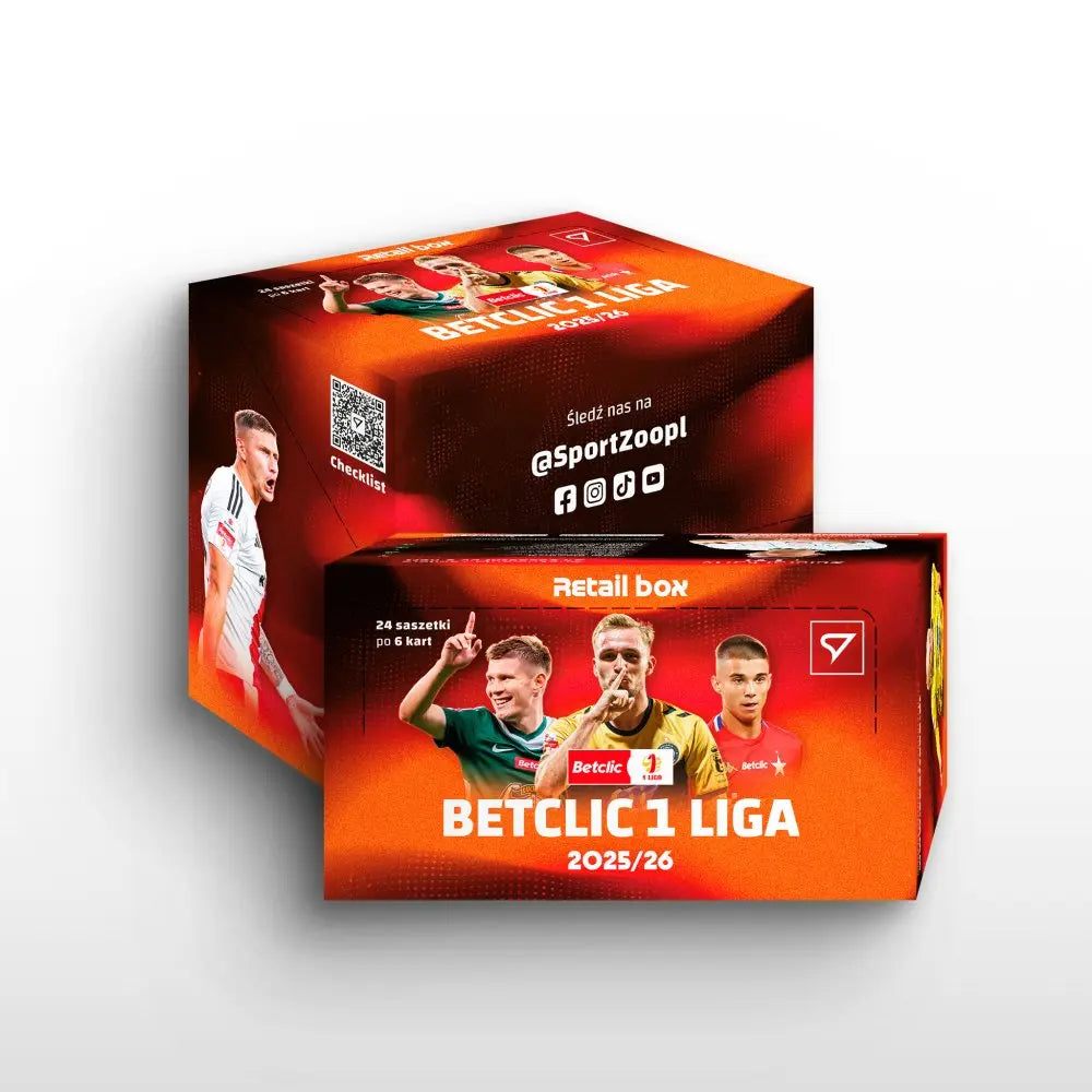 SportZoo BetClic 1 Liga 2025/26 Retail Box – Karty Polskiej 2. Ligi Skarbiec Kart