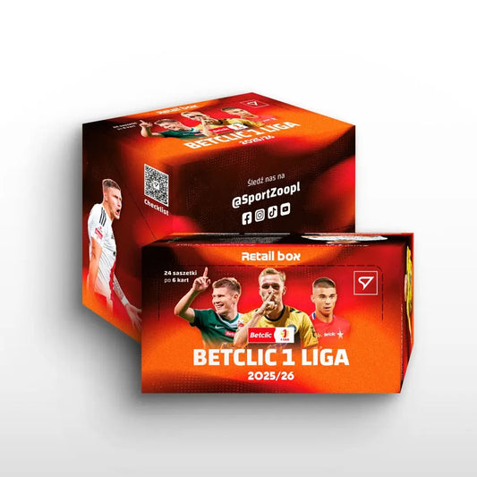 SportZoo BetClic 1 Liga 2025/26 Retail Box – Karty Polskiej 2. Ligi Skarbiec Kart