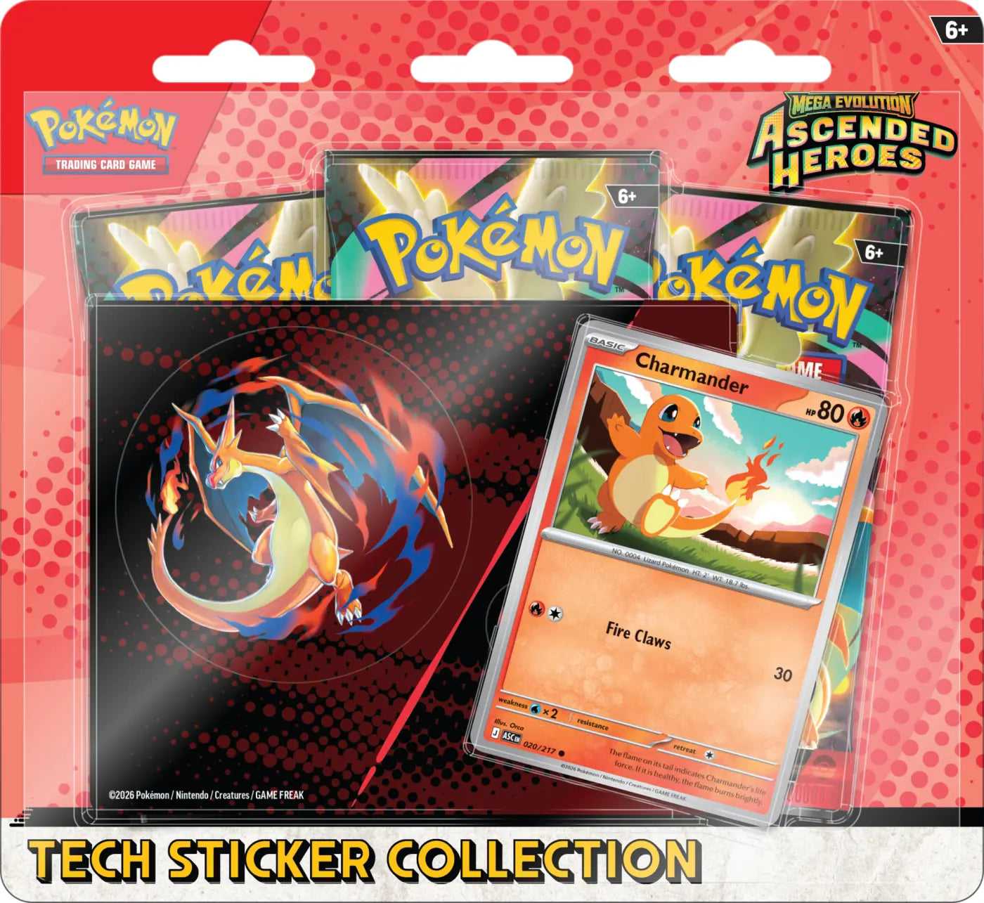 Pokémon TCG Ascended Heroes Tech Sticker Collection – Charmander/Charizard Y The Pokémon Company International
