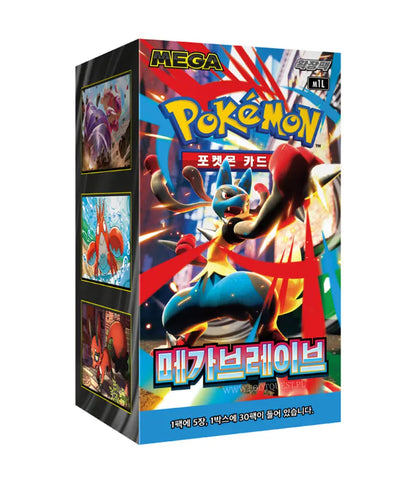 Pokémon TCG Mega Brave Koreański Booster Box M1L – Mega Lucario Budżet Skarbiec Kart