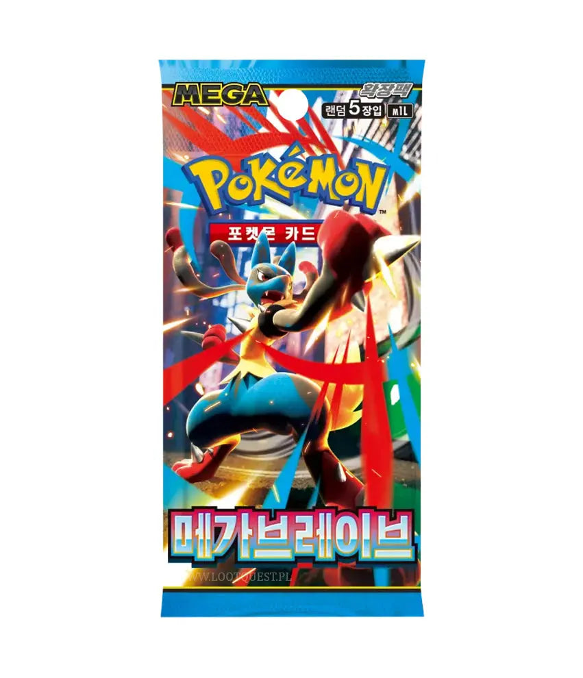 Pokémon TCG Mega Brave Koreański Booster Box M1L – Mega Lucario Budżet Skarbiec Kart