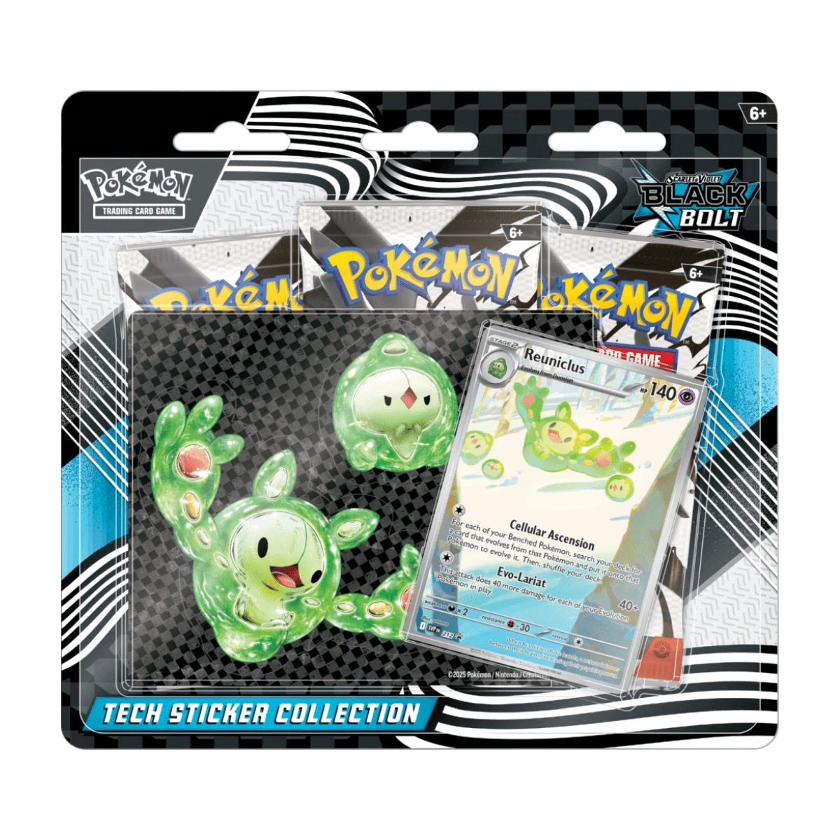 POKÉMON TCG: BLACK BOLT [BLK] TECH STICKER COLLECTION BLISTER - REUNICLUS - WERSJA ANGIELSKA
