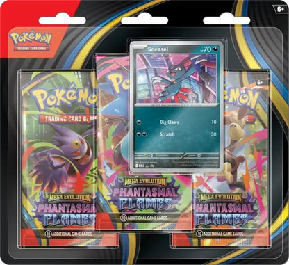Pokémon TCG Mega Evolution Phantasmal Flames 3-Pack Blister – Sneasel The Pokémon Company International
